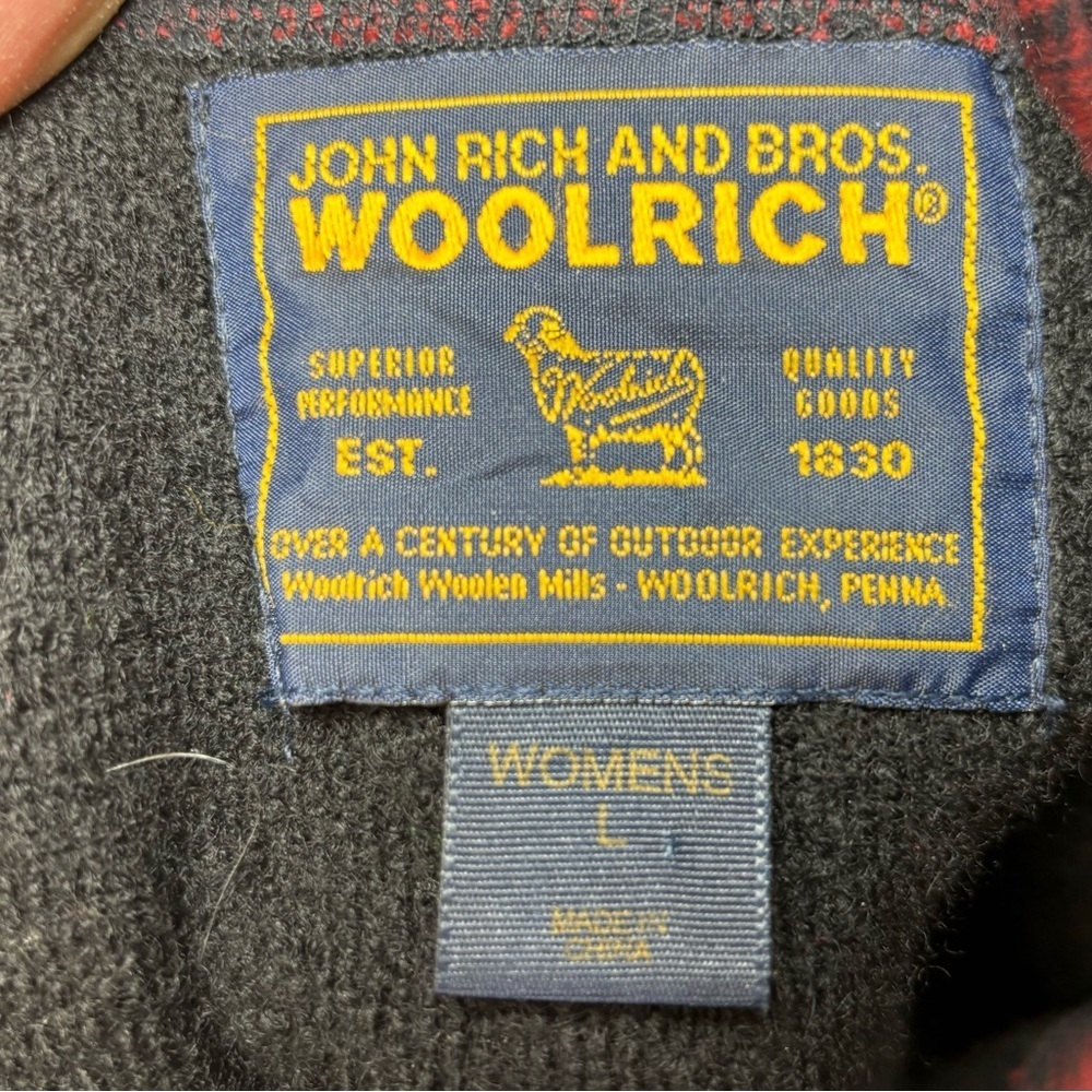Woolrich 100% Boiled Wool Button Front Vest Sleeveless Cabin Lodge Black Size L - Picture 5 of 6